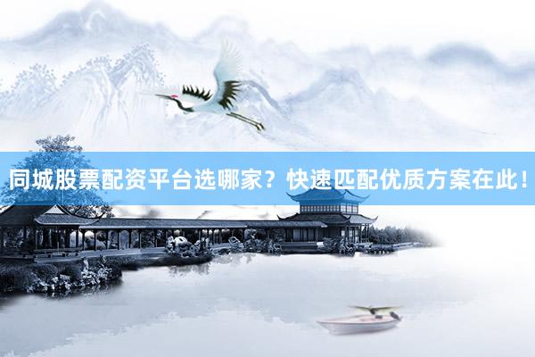 同城股票配资平台选哪家？快速匹配优质方案在此！
