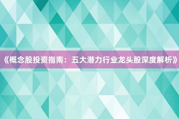 《概念股投资指南：五大潜力行业龙头股深度解析》