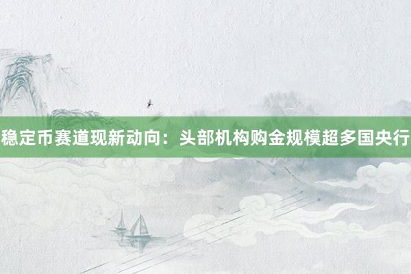 稳定币赛道现新动向：头部机构购金规模超多国央行