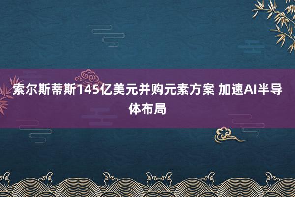索尔斯蒂斯145亿美元并购元素方案 加速AI半导体布局