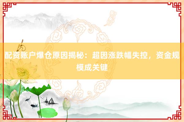 配资账户爆仓原因揭秘：超因涨跌幅失控，资金规模成关键
