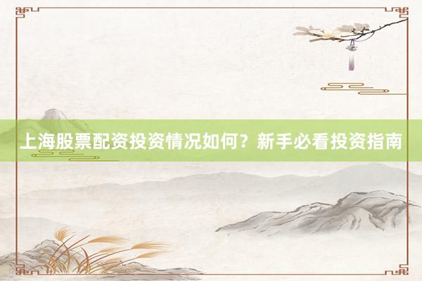上海股票配资投资情况如何?新手必看投资指南
