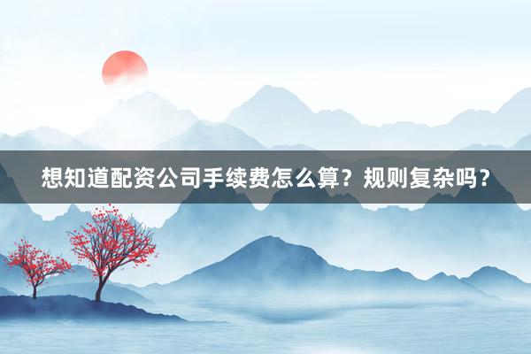 想知道配资公司手续费怎么算？规则复杂吗？